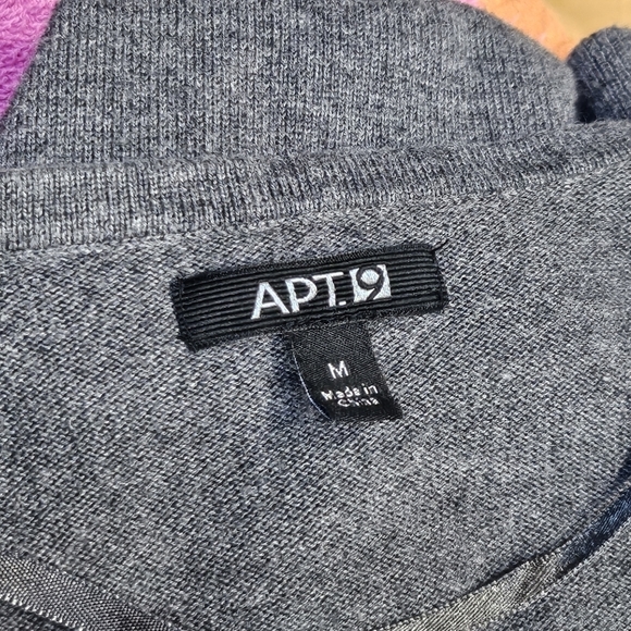 Apt. 9 Grey Knit V-neck 60% Cotton 40% Rayon Mini Dress Size M - Picture 7 of 8